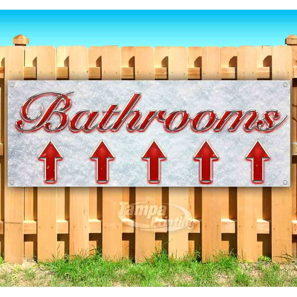 Store Advertising New Flag, Many Sizes Available Bathrooms Up Arrow Red & Chrome 13 oz Heavy Duty Vinyl Banner Sign with Metal Grommets Store Advertising New Flag, Many Sizes Available Bathrooms Up Arrow Red & Chrome 13 oz Heavy Duty Vinyl Banner Sign with Metal Grommets